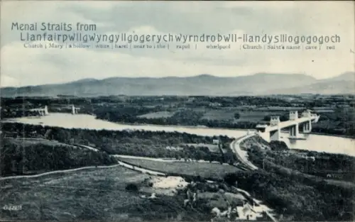 Ak Llanfairpwllgwyngyllgogerychwyrndrobwllllantysiliogogogoch Llanfairpwllgwyngyll Wales, Menai S