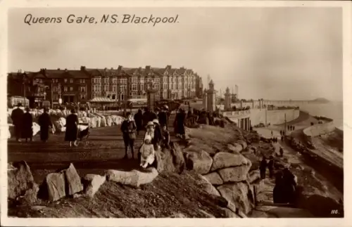 Ak Blackpool Lancashire England, Queens Gate, North Shore, Blackpool