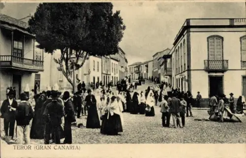 Ak Teror Gran Canaria Kanarische Inseln,  Gran Canaria, Straßenansicht