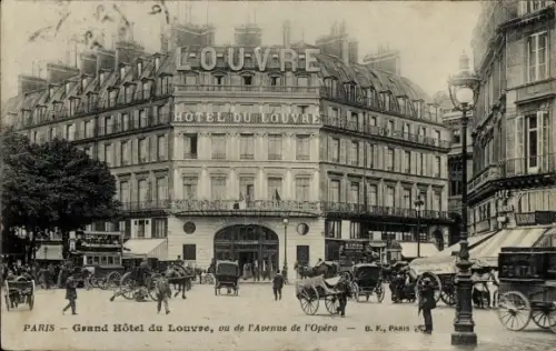 CPA Paris, Avenue de l'Opéra, Grand Hôtel du Louvre