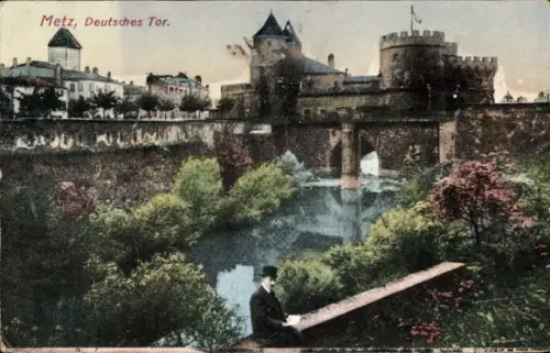 Ak Metz Moselle, Deutsches Tor