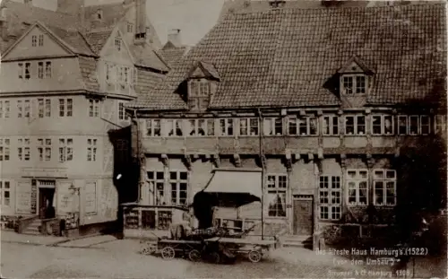 Ak Hamburg, das älteste Haus der Stadt vor dem Umbau 1908, Pferdemarkt