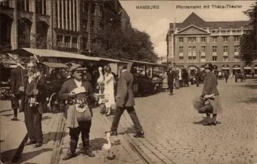 Ak Hamburg, Pferdemarkt mit Thalia Theater