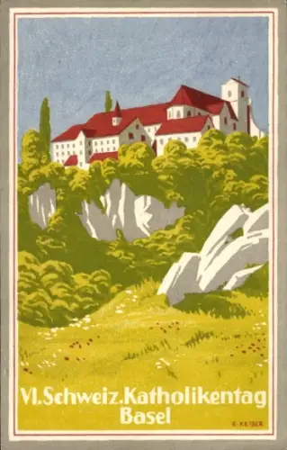 Ak Mariastein Kanton Solothurn,  Kloster  VI. Schweiz. Katholikentag, Basel