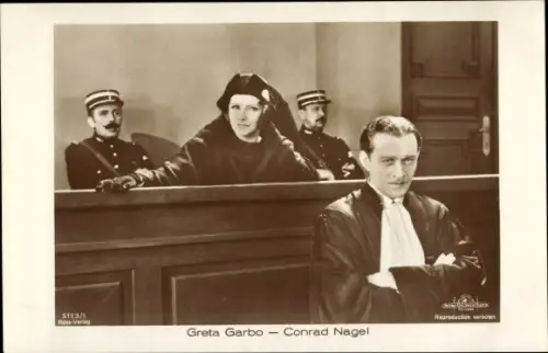 Ak Schauspielerin Greta Garbo und Schauspieler Conrad Nagel
