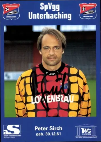 Autogrammkarte Fußballer Peter Sirch, SpVgg Unterhaching, Autogramm