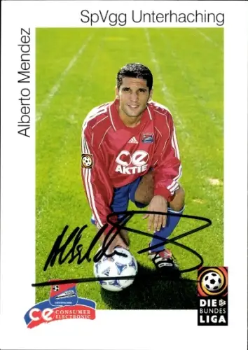 Autogrammkarte Fußballer Alberto Mendez, SpVgg Unterhaching, Autogramm