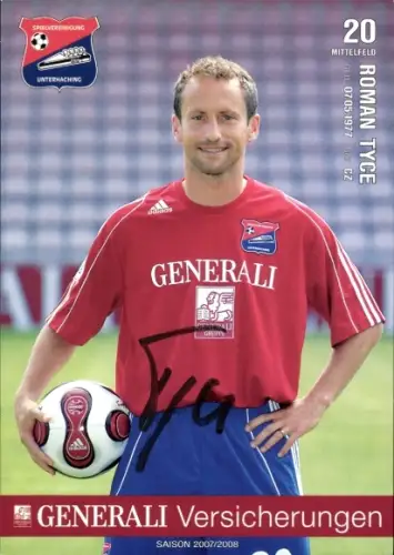 Autogrammkarte Fußballer Roman Tyce, SpVgg Unterhaching, Autogramm
