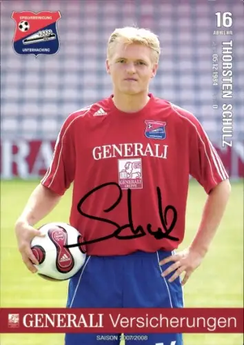 Autogrammkarte Fußballer Thorsten Schulz, SpVgg Unterhaching, Autogramm