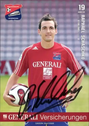 Autogrammkarte Fußballer Raphael Schaschko, SpVgg Unterhaching, Autogramm