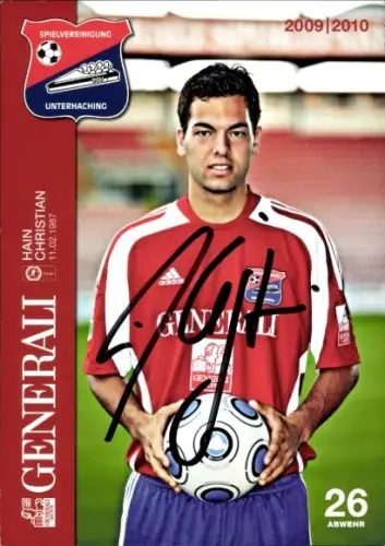 Autogrammkarte Fußballer Hans Christian, SpVgg Unterhaching, Autogramm