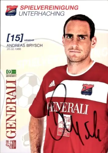 Autogrammkarte Fußballer Andreas Brysch, SpVgg Unterhaching, Autogramm