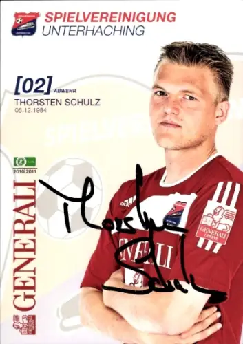 Autogrammkarte Fußballer Thorsten Schulz, SpVgg Unterhaching, Autogramm