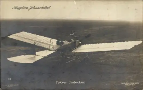 Ak Berlin Treptow Johannisthal, Flugplatz, Fokker Eindecker, Schulflugzeug