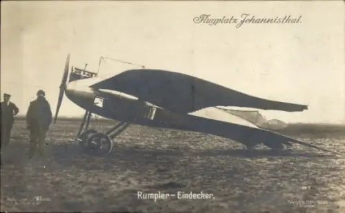 Ak Berlin Treptow Johannisthal, Flugplatz, Rumpler-Eindecker