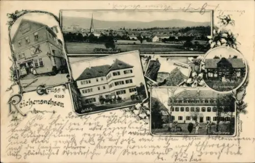 Ak Reichensachsen Wehretal in Hessen, Gesamtansicht, Schloss, Restaurant