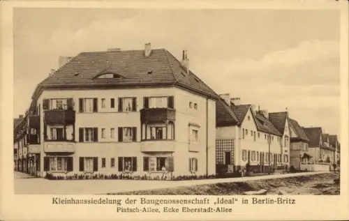 Ak Berlin Neukölln Britz, Kleinhaussiedlung der Baugenossenschaft Ideal, Pintsch-Allee