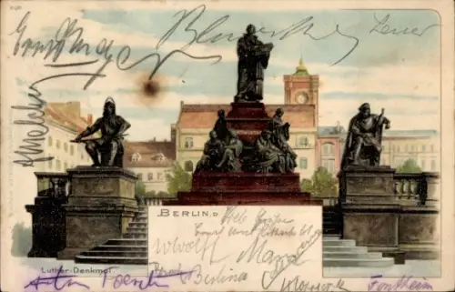 Litho  Berlin Mitte, Luther Denkmal