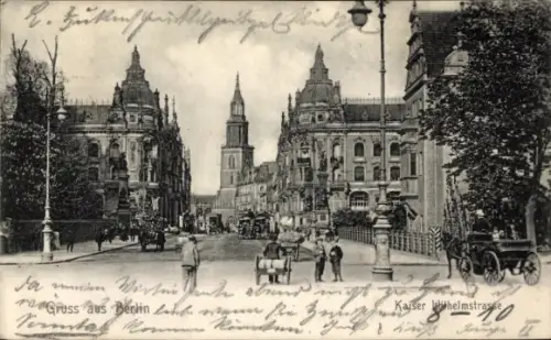 Ak Berlin Mitte, Kaiser Wilhelmstraße, Kutsche