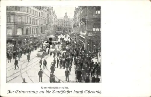 Ak Chemnitz in Sachsen, Dampfkesseltransport