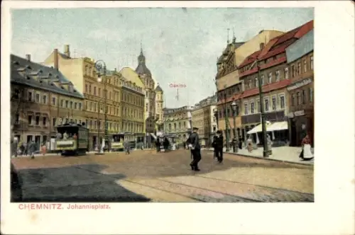 Ak Chemnitz in Sachsen, CHEMNITZ, Johannisplatz, Casino