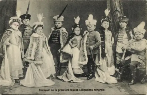 Ak Ungarische Liliputaner, Gruppenfoto