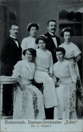 Ak Österreichisches Damen-Orchester Edini, Gruppenbild