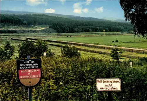 Ak Zonengrenze im Harz, Landschaft, Innerdeutsche Grenze, BRD, DDR