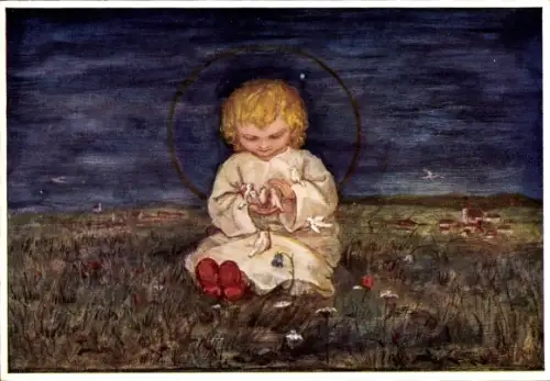 Künstler Ak Spötl, Maria, Das wärmste Nestlein