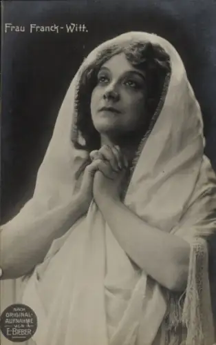 Ak Schauspielerin Käthe Franck-Witt, Portrait