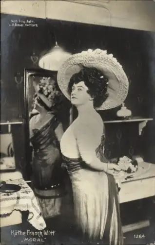 Ak Schauspielerin Käthe Franck-Witt, Moral, Portrait, Spiegel