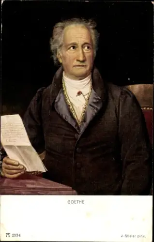 Künstler Ak Stieler, J., Dichter Johann Wolfgang von Goethe, Portrait