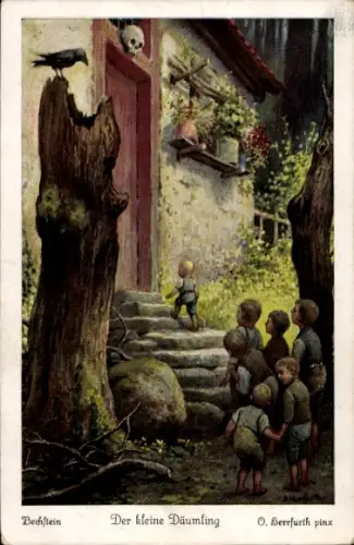 Künstler Ak Herrfurth, Oskar, Der kleine Däumling, Märchen Ludwig Bechstein