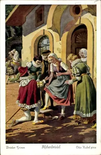 Künstler Ak Kubel, Otto, Aschenbrödel, Märchen, Schuh, Gebrüder Grimm