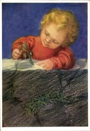 Künstler Ak Spötl, Maria, Maikäfer flieg, Kind