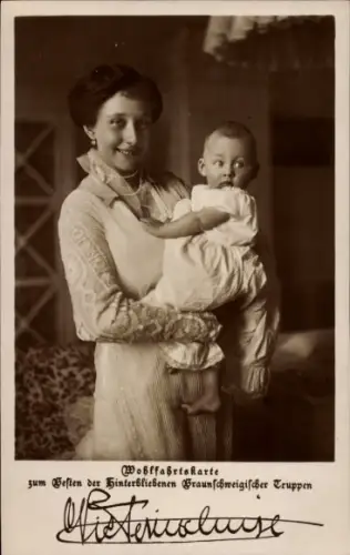 Ak Prinzessin Victoria Luise von Preußen, Herzogin von Braunschweig Lüneburg, Erbprinz Ernst August