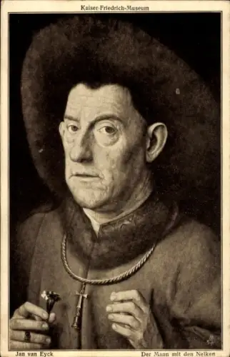 Künstler Ak Jan van Eyck, Der Mann mit den Nelken, Kaiser Friedrich Museum