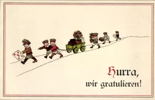 Ak Glückwunsch, Hurra, wir gratulieren