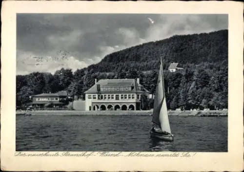 Ak Wamel Möhnesee in Westfalen, Strandhof  Strandbad Wamel, Hotel, Restaurant, Konditorei, Segelb
