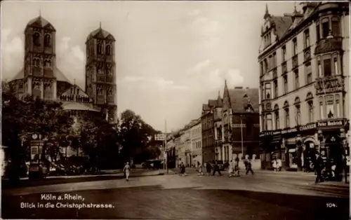 Ak Köln am Rhein,  Christophstraße, Kirchtürme, Straßenansicht