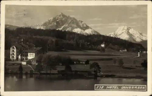 Ak Lans in Tirol, Lanser See, Lansersee, 538 HOTEL LANSERSEE,  Seeufer, Bergpanorama