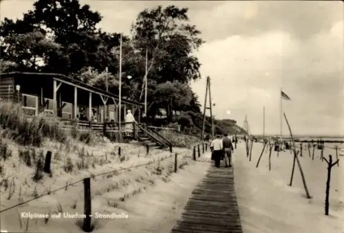 Ak Ostseebad Kölpinsee auf Usedom,  Strandhalle