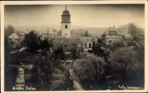 Ak Oelsa Rabenau im Erzgebirge Sachsen, Kirche  Foto Winzer
