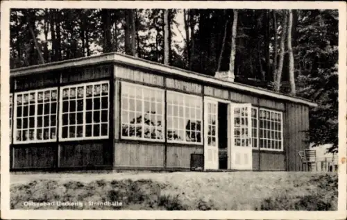 Ak Ostseebad Ueckeritz Ückeritz auf Usedom, Ostseebad  Strandhalle