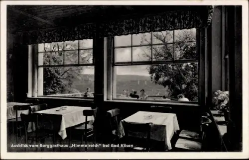 Ak Bad Kösen Naumburg an der Saale, Ausblick vom Berggasthaus Himmelreich