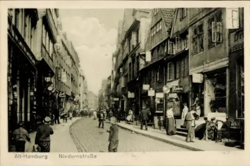 Ak Hamburg, Blick in die Niedernstraße
