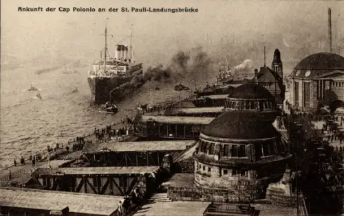 Ak Hamburg Mitte St Pauli, Landungsbrücke, Schiff Cap Polonio
