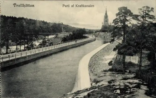 Ak Trollhättan Schweden, Parti af Kraftkanalen