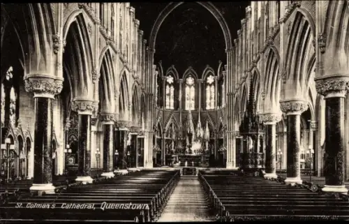 Ak Cobh Queenstown County Cork Irland, St. Colman's Cathedral,  Innenansicht