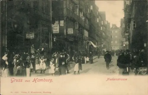 Ak Hamburg Mitte Altstadt, Niedernstraße, Gasthof Stadt Dresden